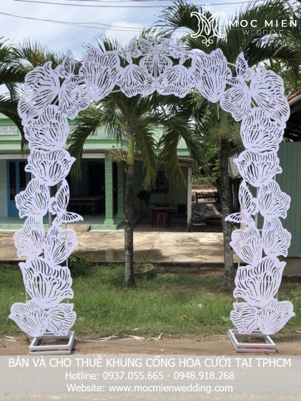 Khung cắm cổng hoa cưới bằng sắt kết hợp fomex cắt CNC
