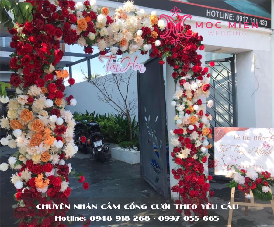 Cho thuê mẫu cổng hoa sang trọng dành cho tiệc cưới tại nhà