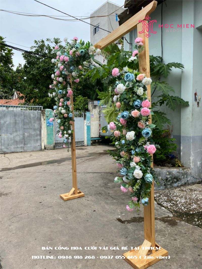 Địa chỉ bán cổng hoa cưới vải giá rẻ nhất TPHCM