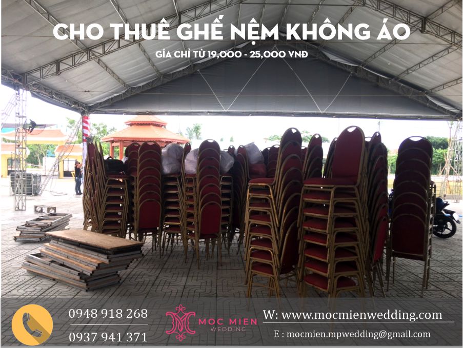 Giá thuê ghế nệm không áo giá chỉ từ 19,000 vnđ