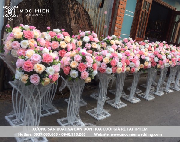 Xưởng sản xuất bán đôn hoa trang trí, trụ hoa lối đi cho nhà hàng giá rẻ tại TPHCM
