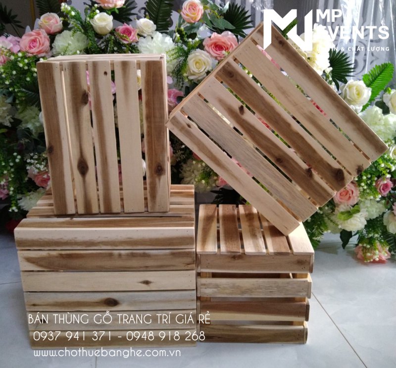 Bán thùng gỗ pallet trang trí tại TPHCM