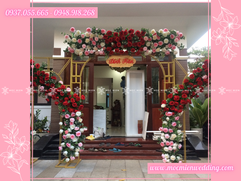 Cho thuê cổng cưới hoa lụa cao cấp cho đám cưới - đám hỏi tại nhà quận 9