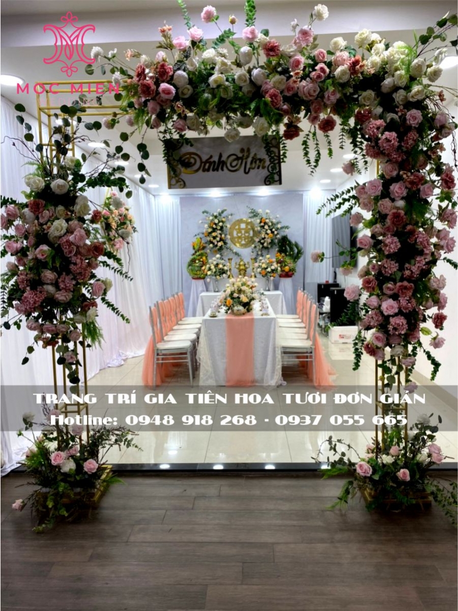 Cổng cưới hoa lụa cao cấp tại TPHCM