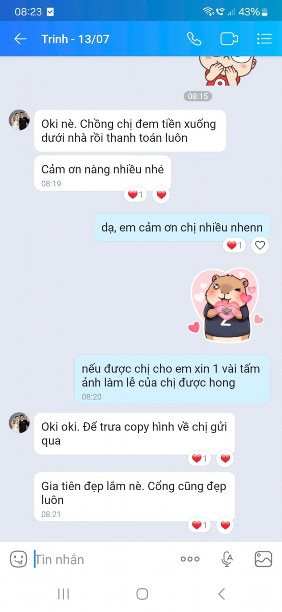 Feedback của cô dâu cho team MỘC MIÊN sau buổi lễ kết thúc