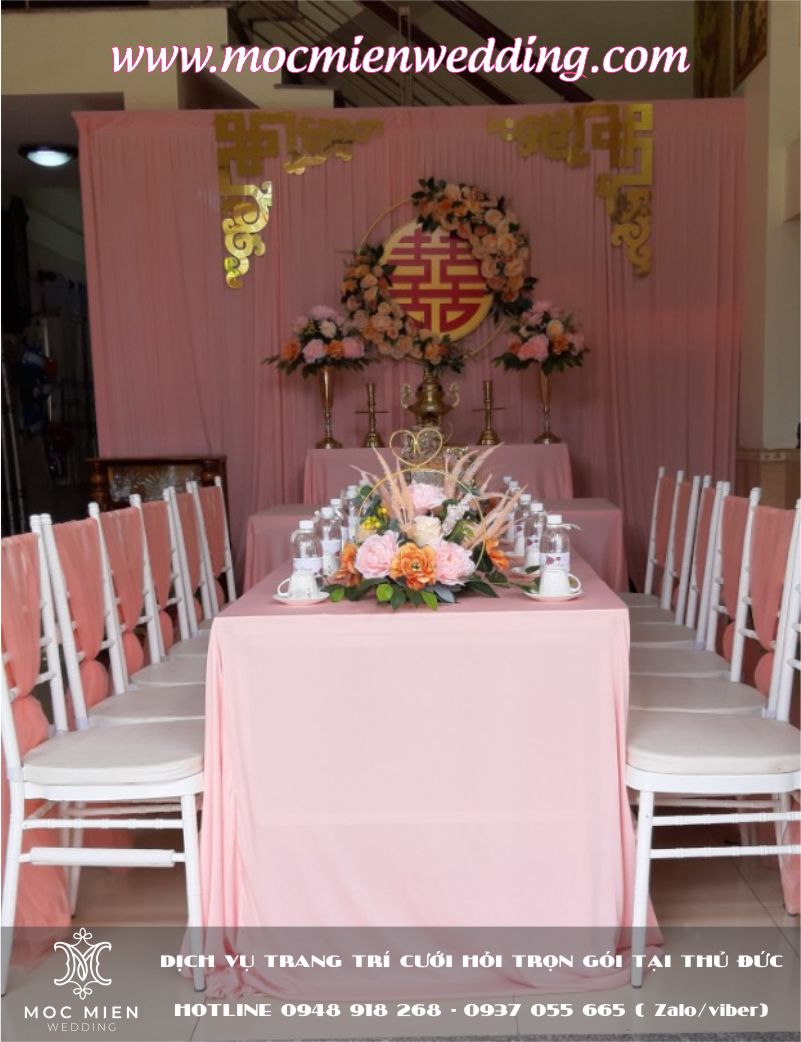 Trang trí bàn thờ gia tiên đám cưới tại nhà thủ đức